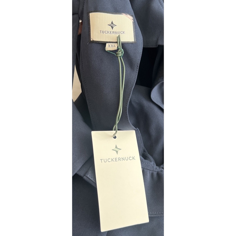 Tuckernuck Daphne Dress Women XXL Navy Blue Ruffle Neck Bow Back NWT - Picture 10 of 10